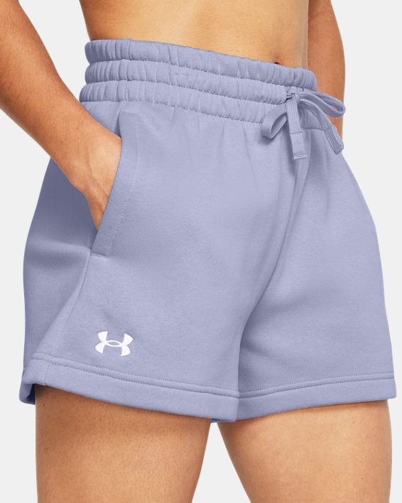 Women's UA Rival Fleece Shorts in Purple image number 4